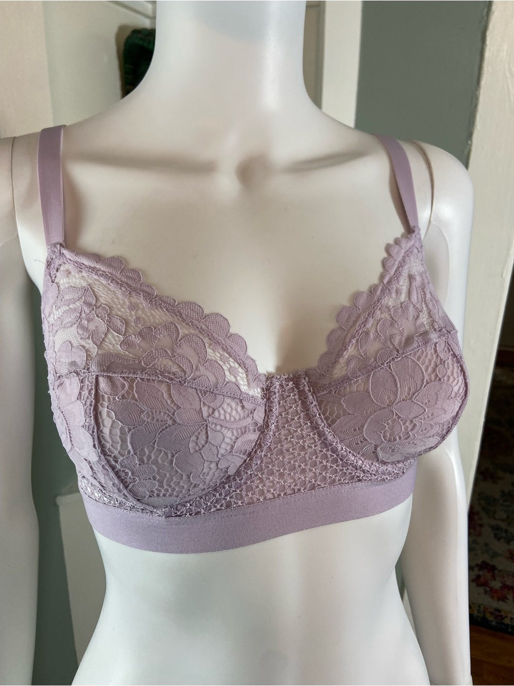 Else Petunia Lilac Purple Sheer Lace Underwire Full Cup Bra 30E